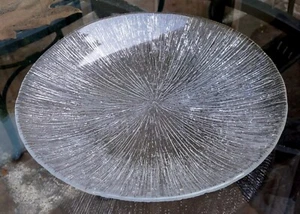 Sasaki Japan Rain Textured Clear Glass 11" Round Plate 11X11X1" Dinner Lunch - Picture 1 of 8
