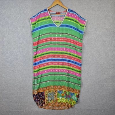 Ruby Yaya Dress Medium Colourful Kaftan Light Weight Summer Boho Gypsy Beach - image 1 of 4