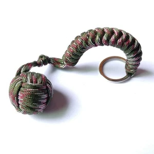 Monkey Fist Paracord Keychain with Steel Ball Outdoor Survival Self-Defense Tool - Picture 1 of 13