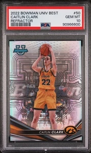2022 Bowman University Best Caitlin Clark #50 Refractor PSA 10 Iowa Hawkeyes - Bild 1 von 2
