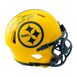 Jack Ham Signed HOF 88 Inscription Pittsburgh Steelers Rave Mini Football Helmet - Picture 1 of 3