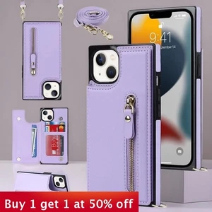 For iPhone 17 Air 16 Pro Max 12 7 11 14 15 13 XS XR Phone Case wallet Leather - Picture 1 of 21