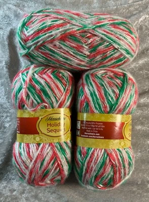 3 мотка пряжи Herrschners «Праздничные блестки», снят с производства - Изображение 1 из 4