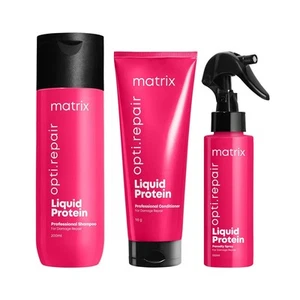 Matrix Opti.Repair Liquid Protein Shampoo Conditioner Porosity Spray Pack of 3 - Picture 1 of 6