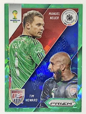 2014 Panini Prizm World Cup Matchups Green Manuel Neuer Tim Howard 22/25 #16 USA - Bild 1 von 2