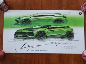 Póster Lamborghini Performante verde Monterey Car Week 2022 22"x12" - Imagen 1 de 7