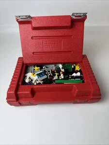 Vintage 1984 LEGO Red Hard Plastic Storage Bin Case Full Of Lego Pieces - Picture 1 of 13