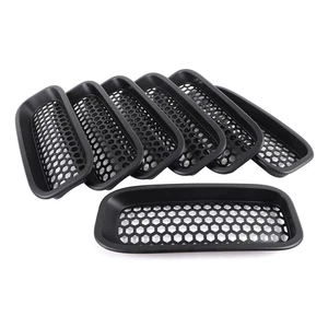 Fits Hummer H2 Front Grille Insert Radiator Protection ABS Matte Black 7pcs/set - Picture 1 of 23