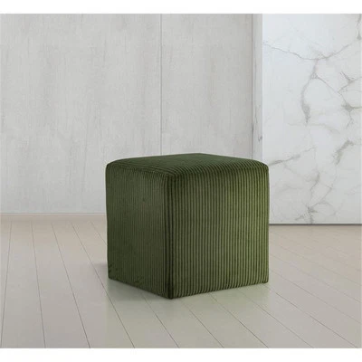 Pemberly Row Modern / Contemporary Soft Microsuede Fabric Green Ottoman / Stool - Image 1 of 4