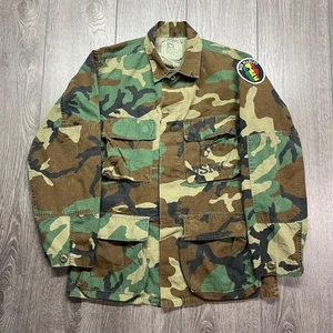 Vintage USMC Army Rip Stop Woodland Bob Marley Field Jacket Coat Small Medium - Picture 1 of 10