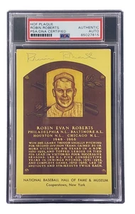 Robin Roberts Signed 4x6 Philadelhia Phillies HOF Plaque Card PSA/DNA 85027815 - Picture 1 of 4