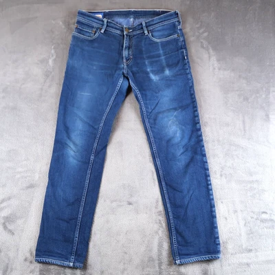 Pantalones de mezclilla para hombre Acne Studios 31x32 azul oscuro ajustados de diseñador hechos en Italia Foto 1 de 4