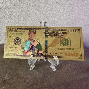 24k Gold Foil Plated John Cena Wrestler Banknote WWE Sammlerstück - Bild 1 von 3