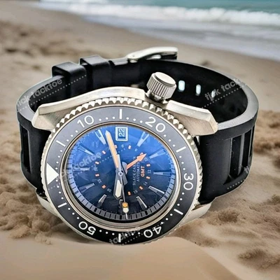 Reloj TITANIO Automático GMT Sub Diver SEA LORD Negro Carbono Mod 43mm ¡ZAFIRO! Foto 1 de 4