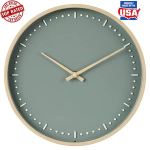 Moderne analoge Wanduhr 11,5" Innendekor Holzmaserung Oberfläche einfach aufzuhängen Neu - Bild 1 von 6