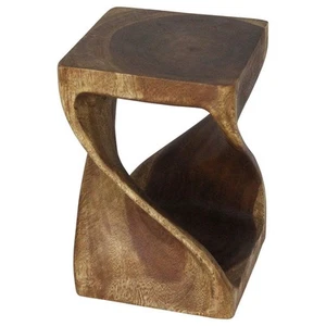 The Original Haussmann Twist Stool – Hand-Carved Wooden End Table & Accent Piece - Picture 1 of 8