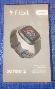 Fitbit  Sense 2 Advanced Health Smartwatch - LUNAR BLACK / PLATINUM FB521SRWT-US - Picture 1 of 4