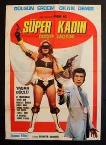 Póster original turco de la película Süper Kadın Dehşet Saçıyor {Gülgün Erdem} años 70 - Imagen 1 de 9