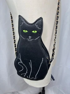 Black Cat Single Shoulder Chain Cute Messenger CrossBody Purse Kitty Bag - Picture 1 of 7