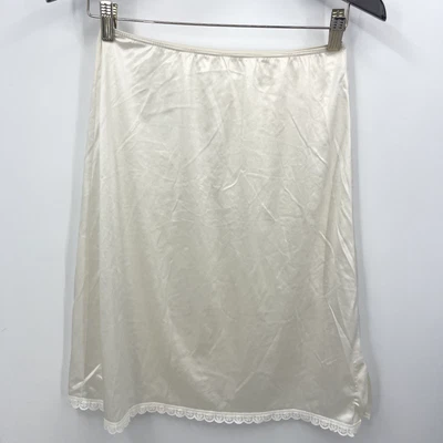 De Colección Sears Slip Mujeres Pequeño Deslizante Dobladillo de Encaje Cintura Elástica Crema Cottagecore Foto 1 de 4