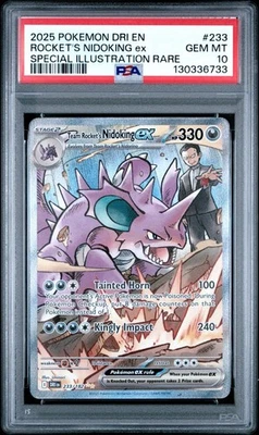 PSA 10 Team Rocket's Nidoking ex 233/182 Sv10: Destined Rivals Holo - Image 1 of 2