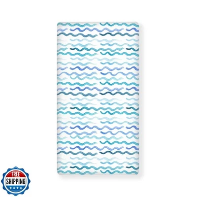 Sábana Cuna Ajustable JEPFEIXIA Azul Onda para Niños Niñas Náutica Color Pastel  Foto 1 de 4