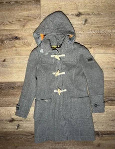 NWOT Superdry Brooklyn Duffle Coat S Limited Edition Wool Blend Flannel Lined - Picture 1 of 6