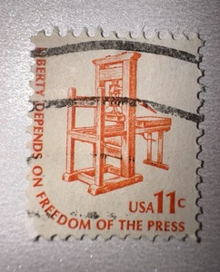 1975 Liberty Depends On Freedom of The Press Postage Stamp Vintage Old Print Ad - Picture 1 of 1