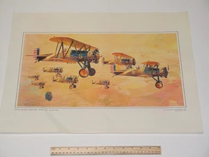 43rd School Squadron The Pursuit Section Kelly Field Art by Keith Ferris 23"X17" - Picture 1 of 8