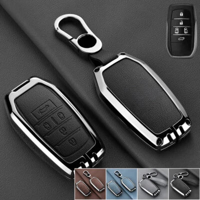 Leather Zinc Alloy Car Smart Key Fob Case Cover For Toyota Previa Alphard 2014+ Foto 1 de 4