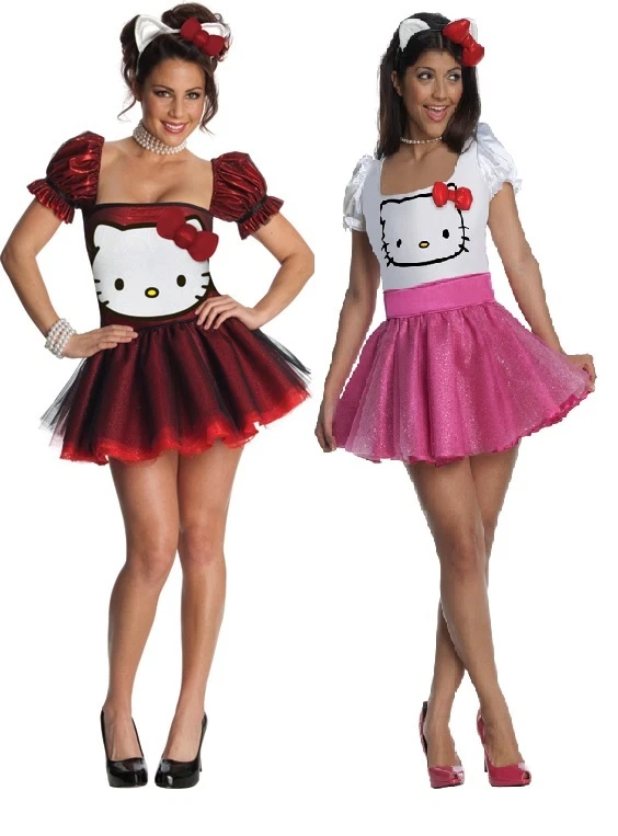 Hello Kitty Kostüm Pink Red Karneval Fasching Karnevalskostüm Damen 32-44 - Bild 1 von 1