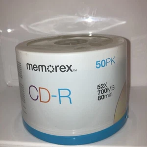 Memorex CD-R 50er Pack Spindel 52x 700Mo 80min beschreibbar CD-R Brandneu Versiegelt - Bild 1 von 4