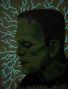 Universal Monsters Bride Of Frankenstein Boris Karloff Glow In The Dark 8.5x11 - Picture 1 of 5