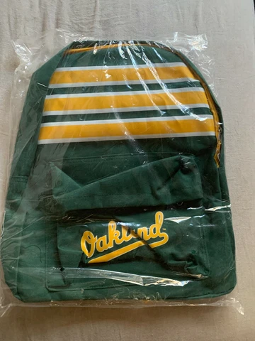 Vintage Oakland Athletics A’s Green & Gold Striped Backpack Collectable Cover