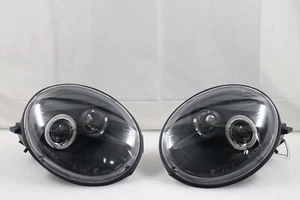 VW BEETLE 98-05 Black ANGEL EYE DRL HEADLIGHTS - 1 PAIR NEW - Picture 1 of 11