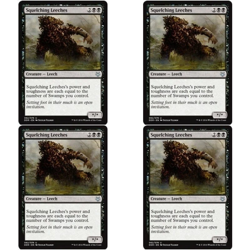 4 x SQUELCHING LEECHES NM Nissa vs Ob Nixilis MTG Black - Leech Unc - Image 1 of 1