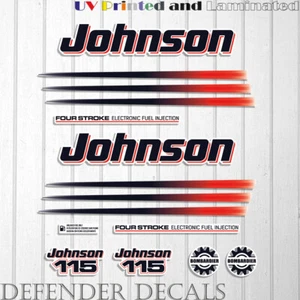 Johnson 115 HP Four Stroke EFI 2003-2006 White Cowling Outboard Decals Set - Picture 1 of 1