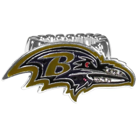 Baltimore Ravens Stretch Ring, Team Logo with Crystals NFL Football Cover