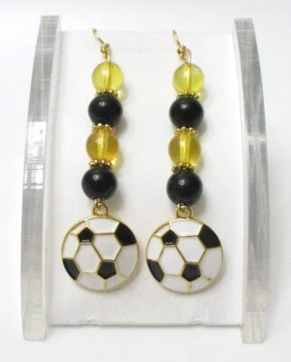 MLS COLUMBUS CREW  SC SOCCER EARRINGS-NEW-SO CUTE!! - Image 1 of 2