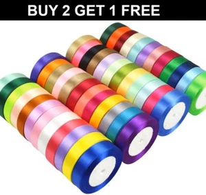 2 Yards of 50mm (2") Wide Satin RIbbon - BUY 2 GET 1 FREE - 36 COLOURS - 1470 - Picture 1 of 41