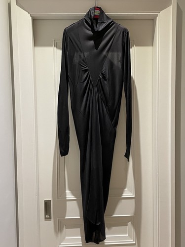 Abito nero Rick Owens Exploder A I 07 donna collo tartaruga finto US 4 S M archivio