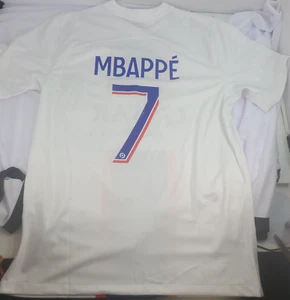 Nike Kylian Mbappe #7 Paris White Soccer Jersey Adult Size Med St Germain Qatar - Picture 1 of 16