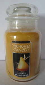 Yankee Candle Poached Pear Flambe' 22 Ounces Single Wick Retired - Picture 1 of 5