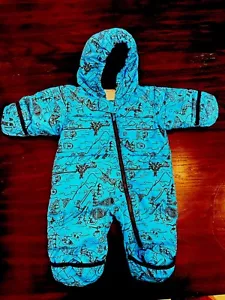 Columbia Infant Baby Kids Snuggly Bunny Bunting Down Hooded Snowsuit Blue 6m - Picture 1 of 11