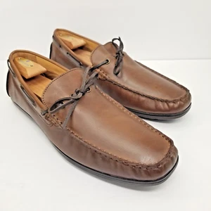 GBX Henley Men Size 12 Brown Leather Loafers Slip On Moc Driving Shoes - Picture 1 of 15