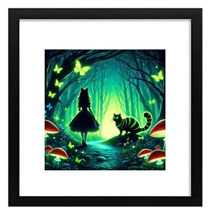 Alice In Wonderland Inspired Print With Frame - Picture 1 of 2