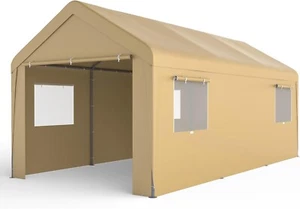 10'x20' Heavy Duty Carport w/4 Windows&2 Doors,Canopy Portable Garage Party Tent - Picture 1 of 7