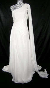 Eden Bridal Silver Label Wedding Dress Bridal One Shoulder Ivory 6 Greek Goddess - Picture 1 of 9