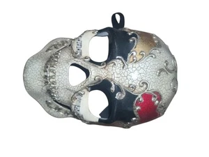 Day of the Dead Mask - Full Face Mask, Dia de los Muertos Masquerade Mask Red - Picture 1 of 4