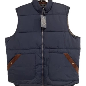 St John’s Bay Puffer Vest Men’s 3XLT Blue Buttoned Pockets Full Zip $54 - Picture 1 of 10